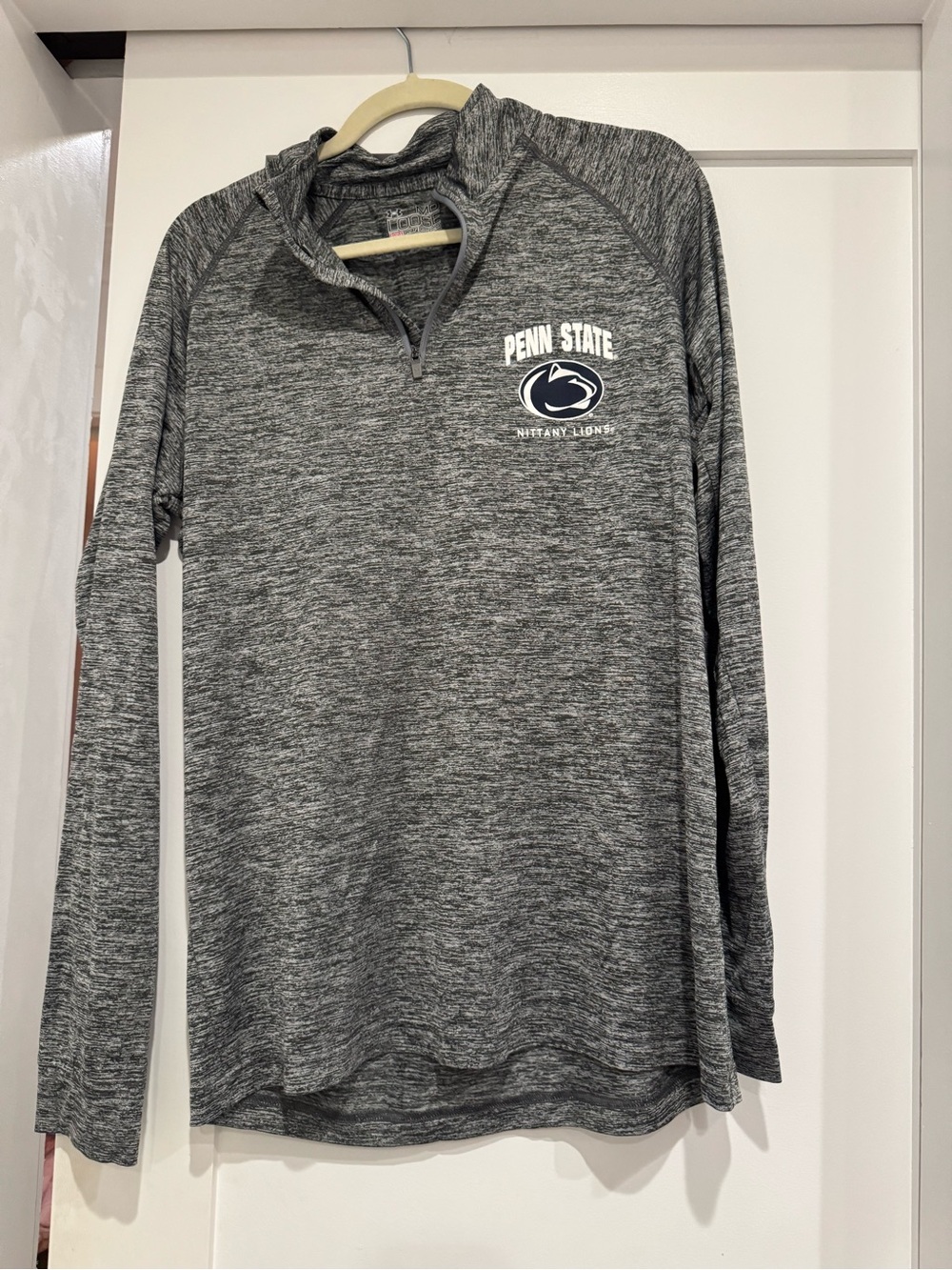 Penn State Gray Heather Quarter-Zip Pullover